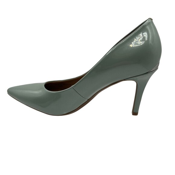 Calvin Klein Gayle Womens 7 Patent Leather Aqua Pointed Toe Dress Pump Timeless - Picture 11 of 16
